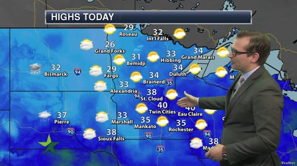 Afternoon forecast: Mostly sunny, high 40