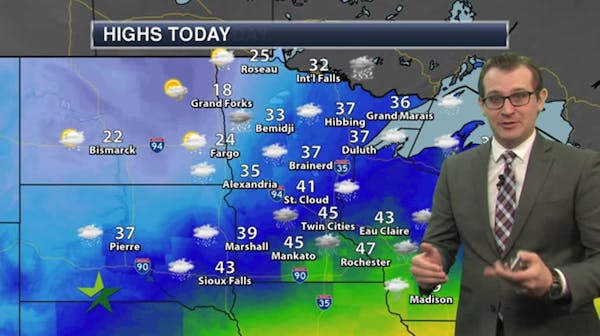 Morning forecast: Rain, high 45; changing to snow tonight