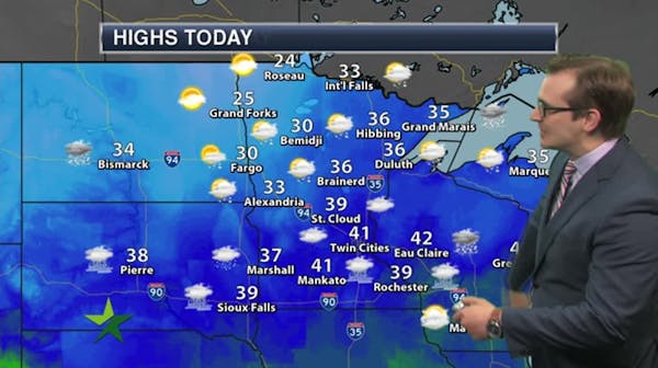 Morning forecast: Chance of showers, high 41