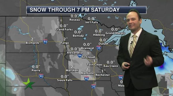 Forecast: Scattered flakes, then high of 25