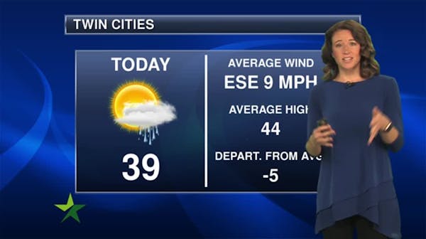 Morning forecast: 39, clouds increasing; chance for light snow overnight