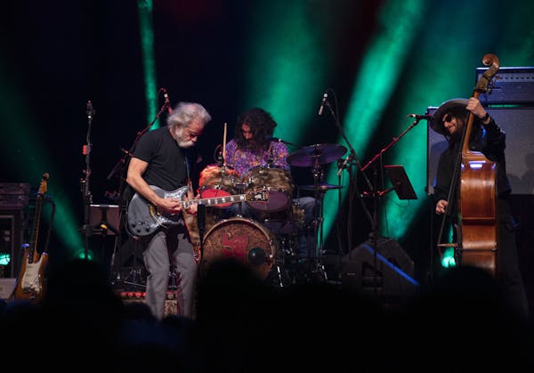 Bob Weir, Jay Lane, and Don Was, from left, of the Wolf Bros. during the first song of their show at the Palace Theatre in 2018.