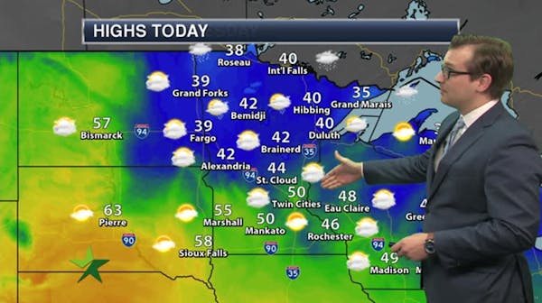 Afternoon forecast: Mostly cloudy, high 50