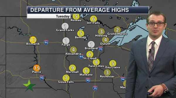 Afternoon forecast: Chance of showers, high 53
