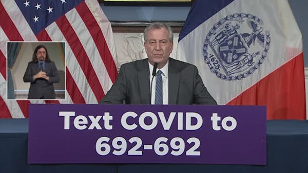 NYC mayor appeals for federal help to tackle virus