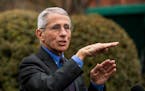 Director of the National Institute of Allergy and Infectious Diseases at the National Institutes of Health Dr. Anthony Fauci talks to reporters on the