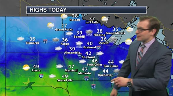Afternoon forecast: 46, cloudy, drizzly; snow Thursday evening?