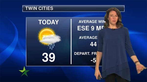 Afternoon forecast: 39, clouds increasing, light snow overnight; milder next week