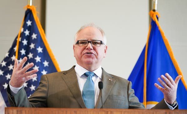 Minnesota Gov. Tim Walz spoke at a news conference to discuss the state response to COVID-19 on Wednesday.