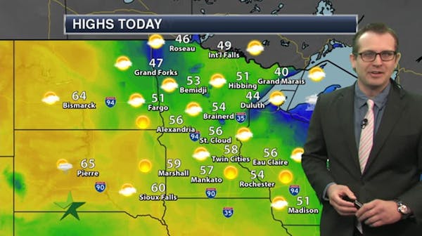 Morning forecast: Sunny with high of 56