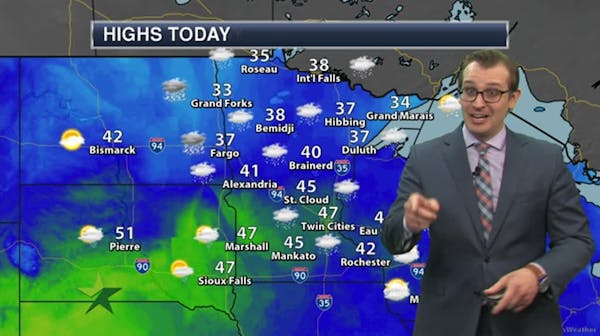 Forecast: Cloudy with a few showers; high 47