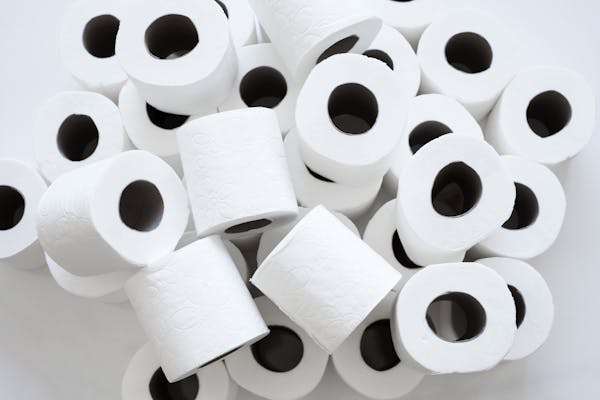 Rolls of toilet paper.