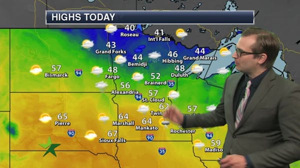 Afternoon forecast: Windy, chance of showers; high 62