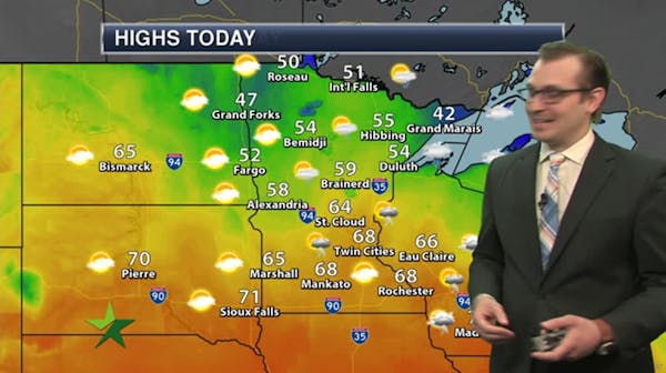 Morning forecast: Showers, storms early; then warmer, high 68