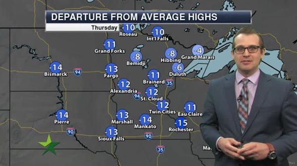 Afternoon forecast: Colder and windy, chance of showers, high 43