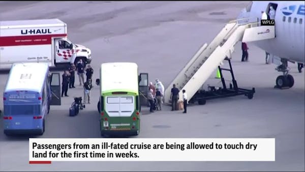 Cruise passengers board flights home amid outbreak