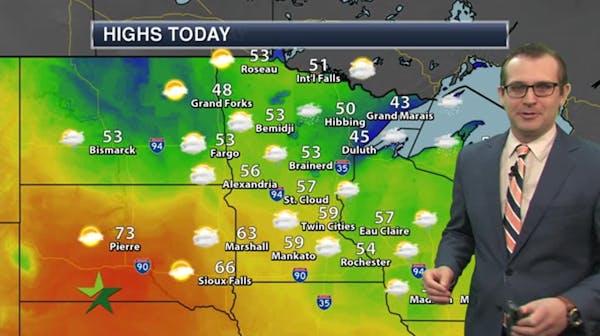 Morning forecast: More clouds than sun, high 59