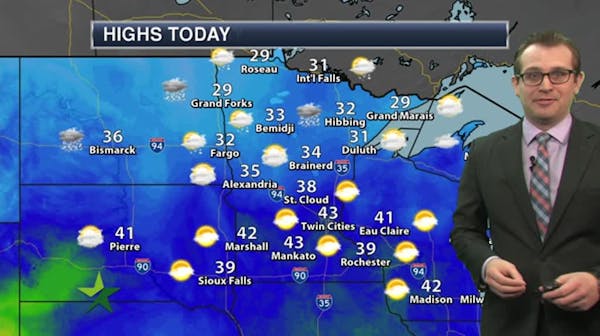 Morning forecast: Partly sunny, high 43