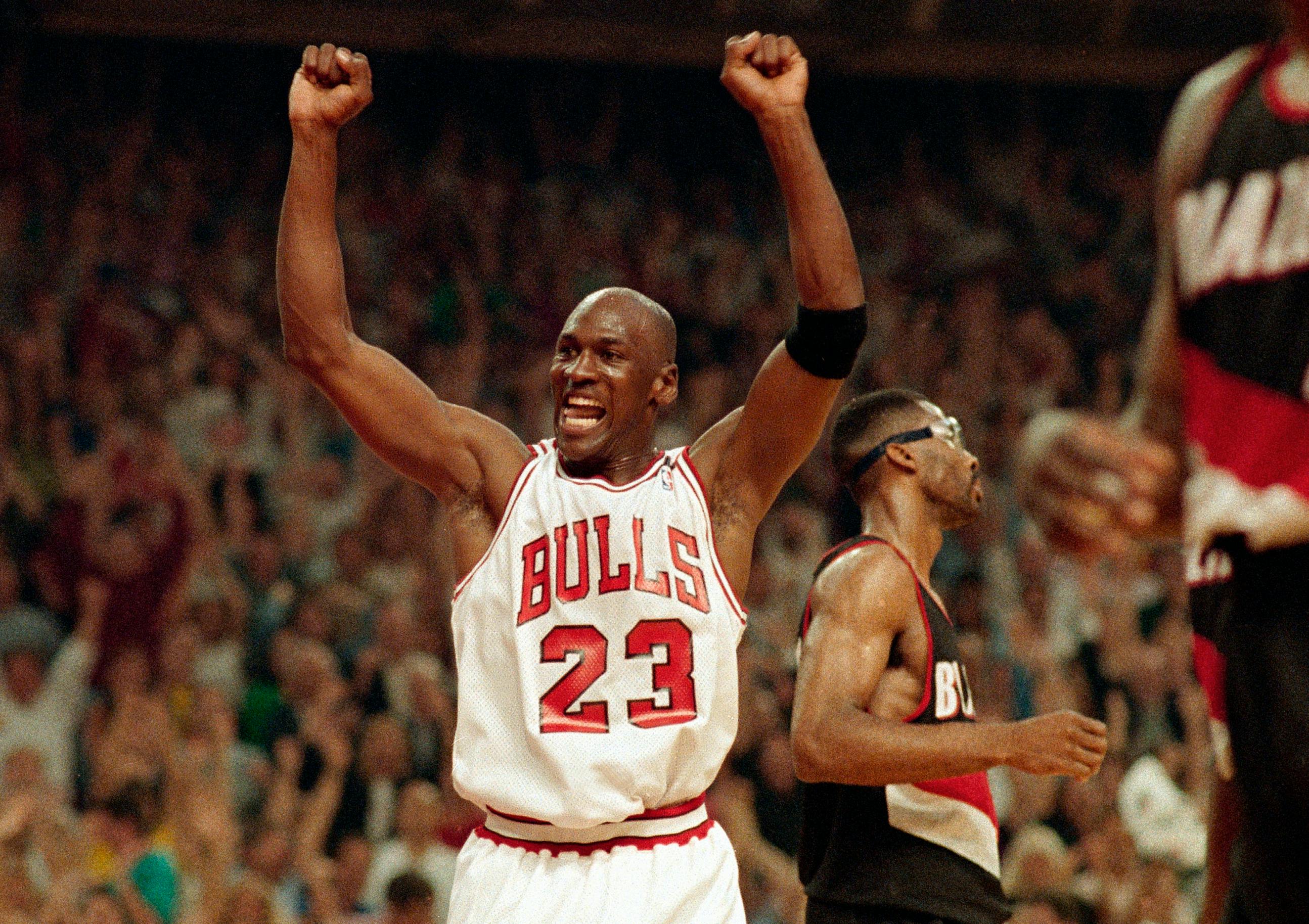 Michael Jordan original painting Chicago Bulls Utah Jazz NBA basketball MJ  fadeaway Canvas Print