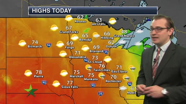 Afternoon forecast: Sunny and warm, high 76