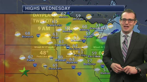Morning forecast: Cloudy start, windy and cooler, high 63