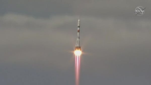 Soyuz mission blasts off for space station