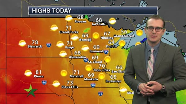 Afternoon forecast: 70, sunny and mild