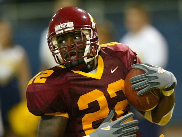 Former Gophers running back Laurence Maroney joked he would return to college for endorsement money.