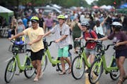 Lyndale Avenue was full bikes and people during Open Streets in June 2018.