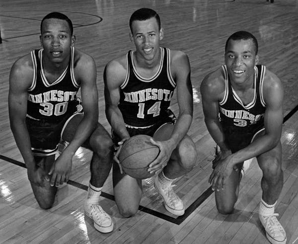 Don Yates (left), Lou Hudson (center) and Archie Clark (right) were three of the Gophers’ promising sophomores heading into the 1963-64 season.