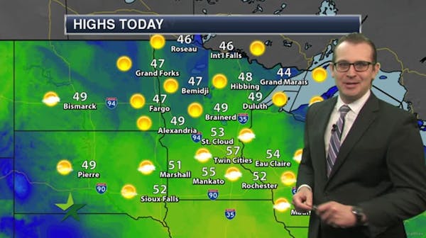Morning forecast: Sunny and cool, high 57