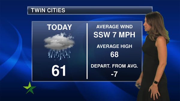 Afternoon forecast: 61, wet weather on the way