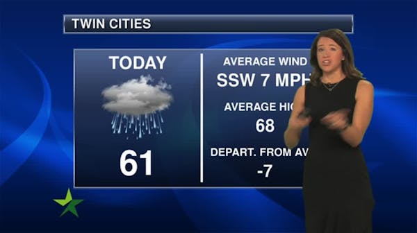 Morning forecast: 61, cloudy, wet weather on the way