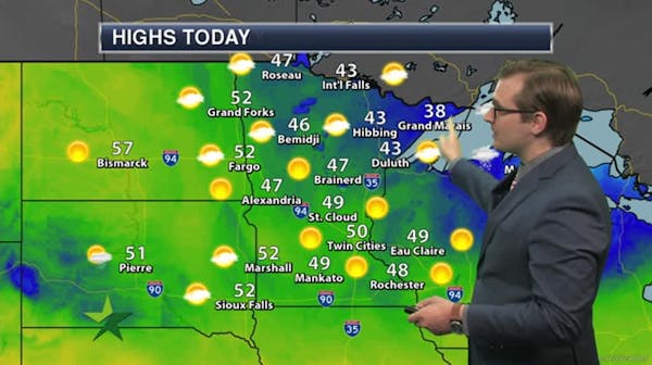 Evening forecast: Increasing clouds, low around 38