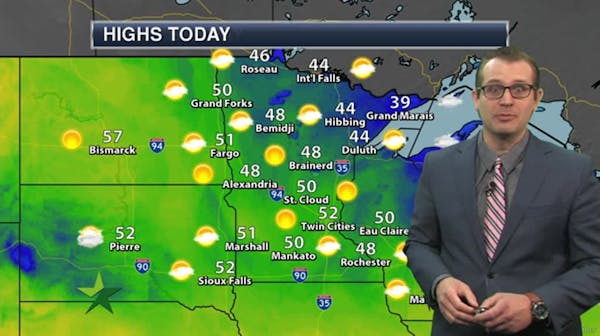 Morning forecast: Sunny and cooler, high 52