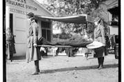 A Red Cross demonstration in Washington during the influenza pandemic of 1918.