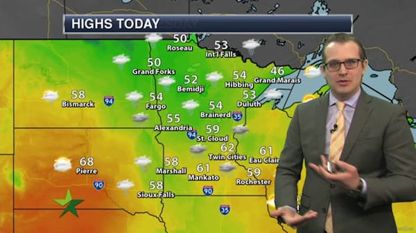 Afternoon forecast: 62, breezy, rain showers