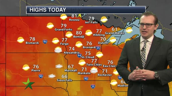 Morning forecast: Cloudy start, then clearing and warmer; high 77