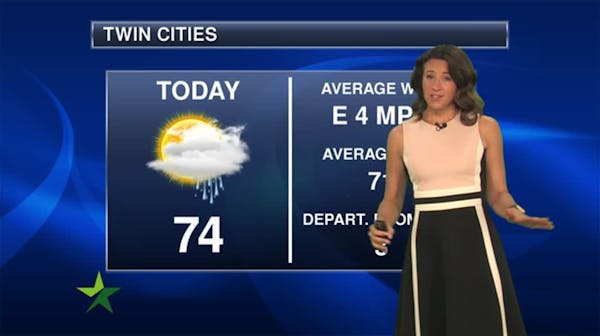 Morning forecast: Showers early; high of 73