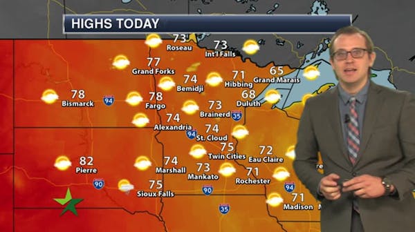 Morning forecast: Mostly sunny with high of 75