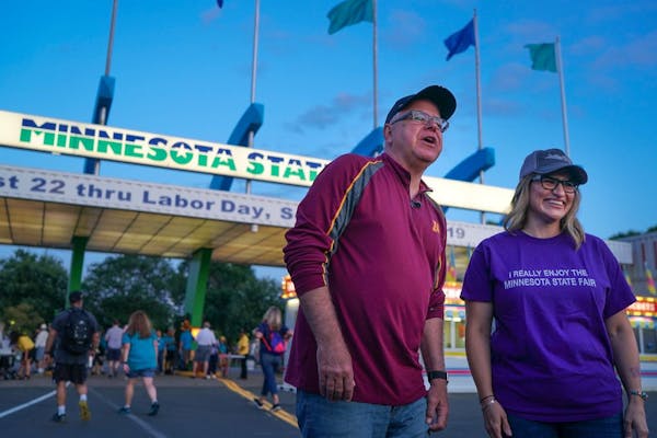 Governor Tim Walz was sporting some corn dog socks as the Minnesota State Fair gates opened last year. They were a gift from Lt. Gov. Peggy Flanagan, 