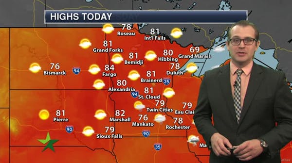 Morning forecast: Showers ending, then partly sunny, high 79