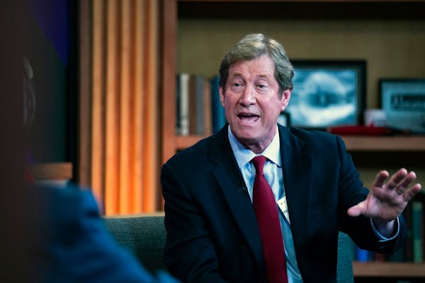 Jason Lewis participates at a debate at the TPT studios in St. Paul in 2018.