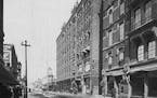 Robert Street between 6th and 7th in St. Paul in 1899 before an ambitious project to widen the street began construction in 1913.