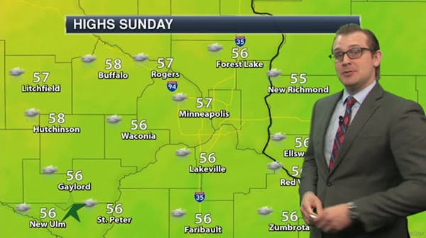 Evening forecast: Rain, gusty winds; low 48