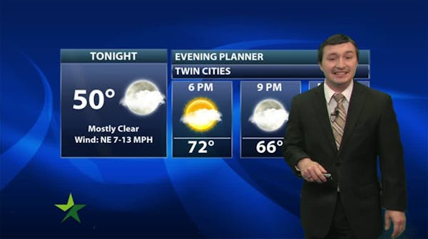 Evening forecast: Low of 52 with more clouds before a cool Saturday