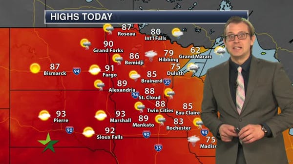 Afternoon forecast: Mostly sunny and warm, high 88