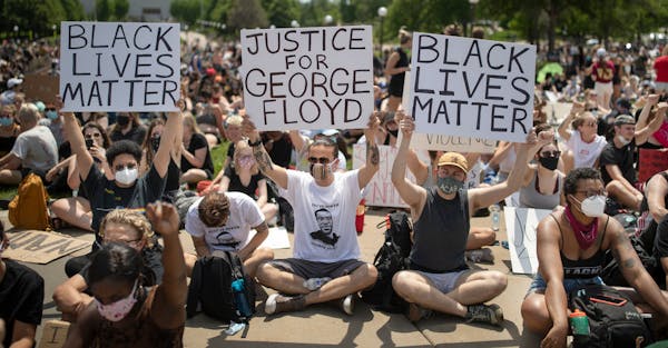 Protesters gathered at the State Capitol in St. Paul during a youth rally for George Floyd on Tuesday.