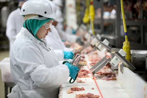 The USDA has allowed chicken processors to boost production-line speeds in recent months, though the JBS plant in Cold Spring, shown here in a 2016 ph