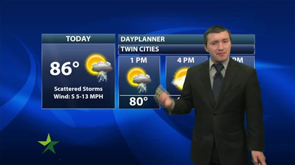 Afternoon forecast: 86, partly sunny, scattered storms